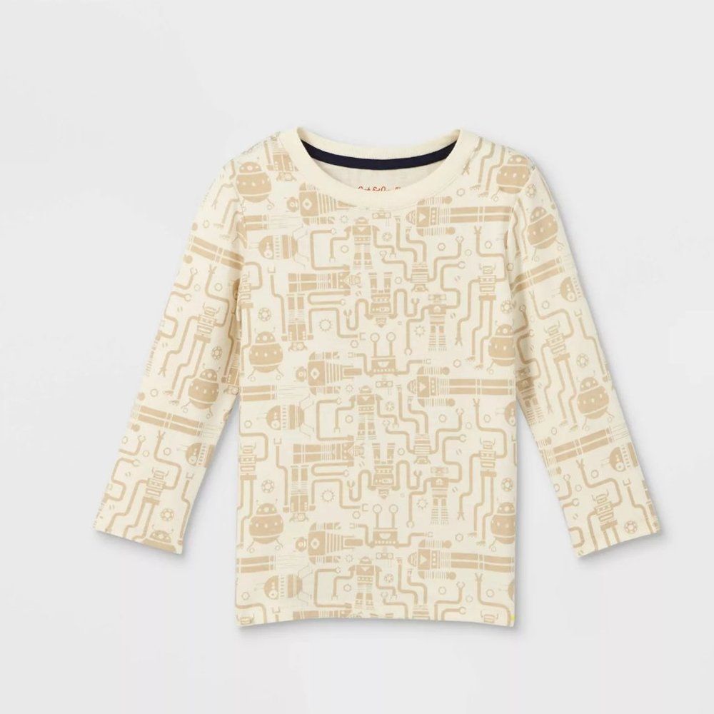 Toddler Boys' Long Sleeve T-Shirt Jersey Knit Crew Neck Soft Stretchy NWT
